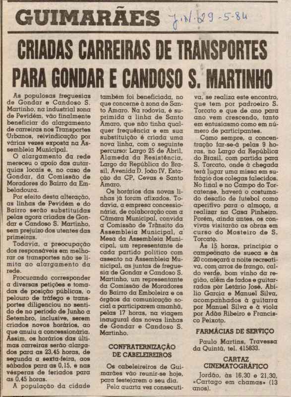 Jornal de Notícias -29/05/1984