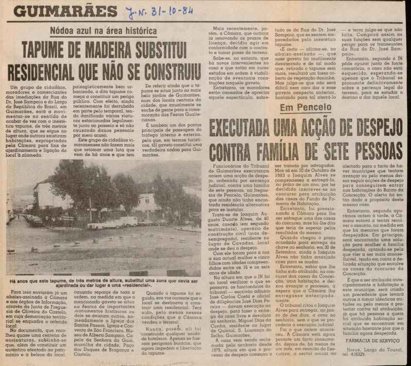 Jornal de Notícias -31/10/1984