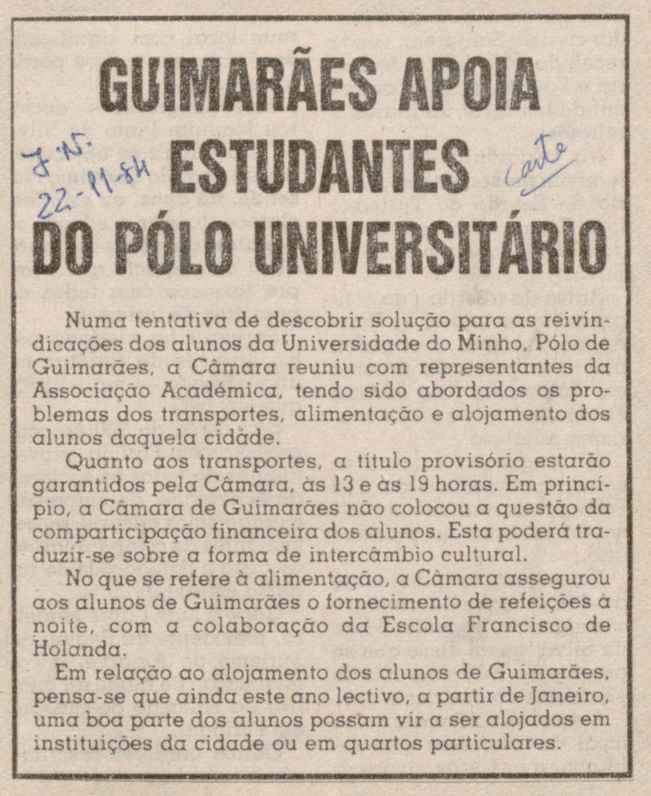 Jornal de Notícias -22/11/1984
