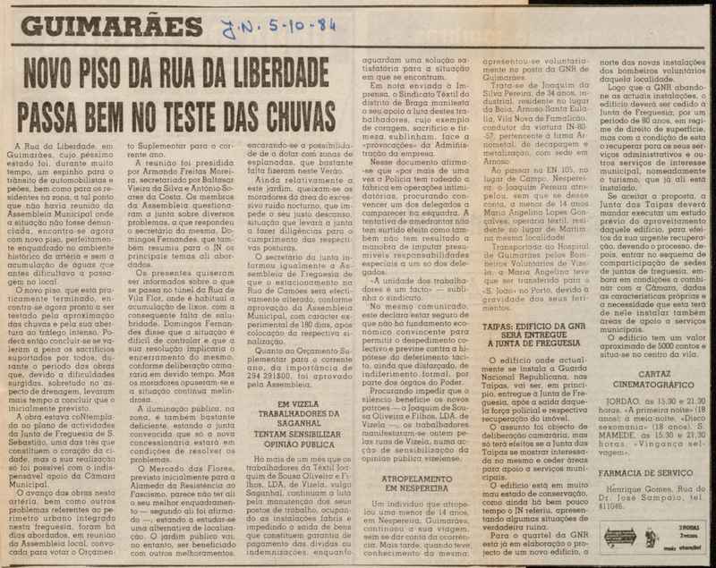 Jornal de Notícias -05/10/1984