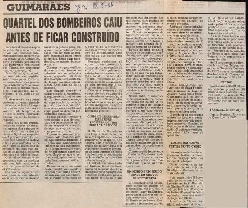 Jornal de Notícias -18/08/1984