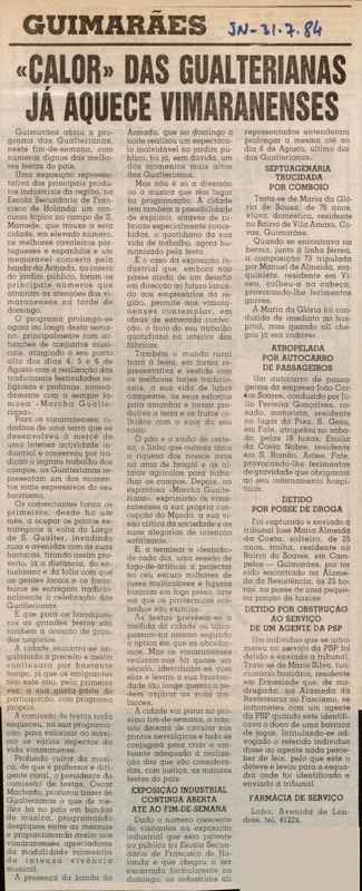 Jornal de Notícias -31/07/1984