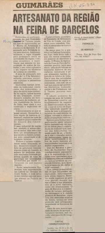 Jornal de Notícias -25/08/1984