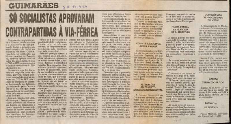Jornal de Notícias -14/04/1984