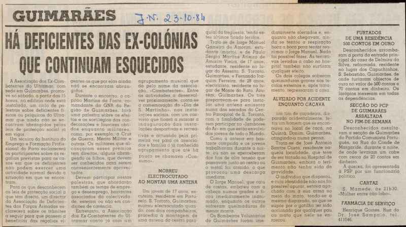 Jornal de Notícias -23/10/1984