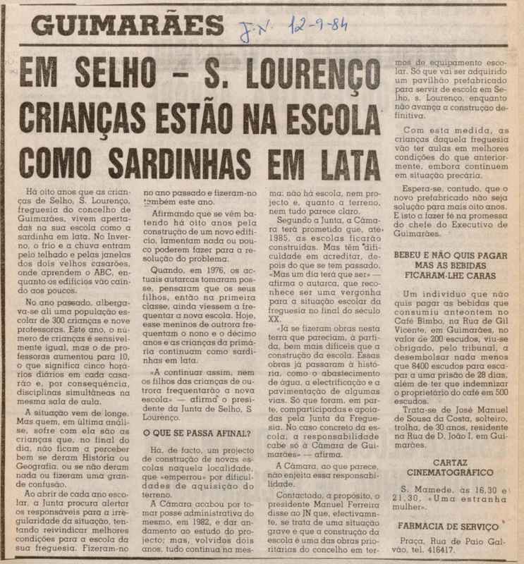 Jornal de Notícias -12/09/1984