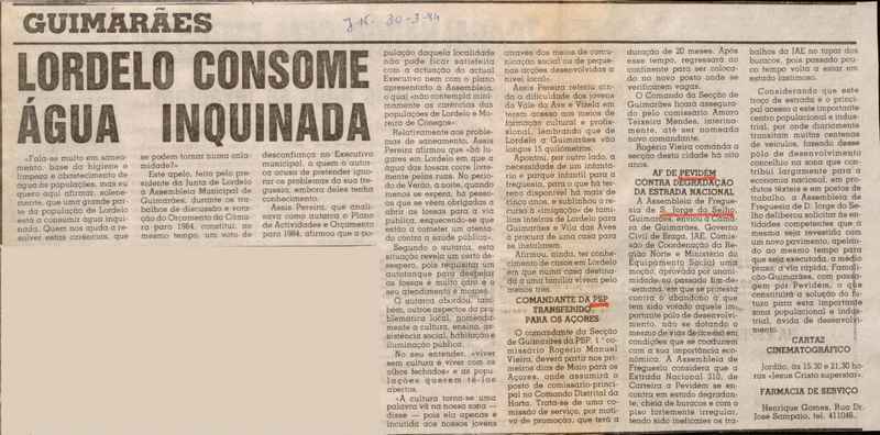 Jornal de Notícias -30/03/1984