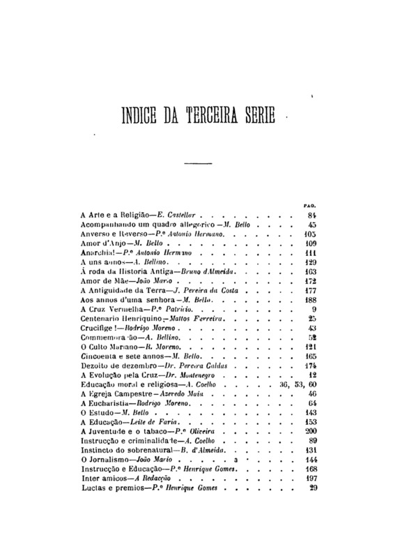 Crença e Letras (Índice de 1894)