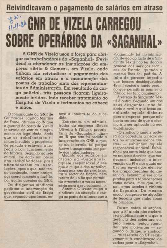 Jornal de Notícias -11/11/1984