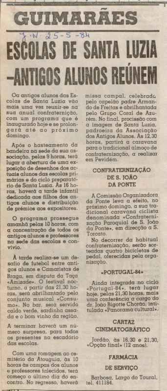 Jornal de Notícias -25/05/1984