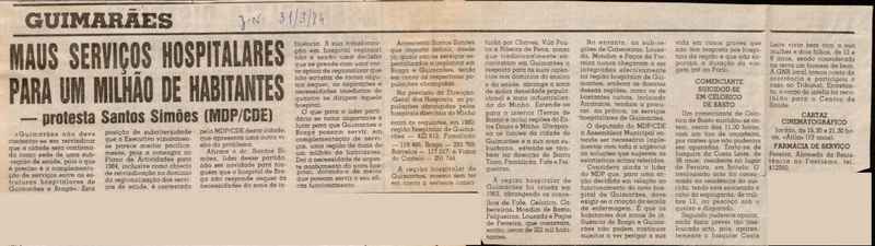 Jornal de Notícias -31/03/1984