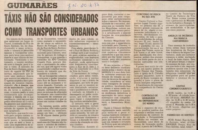 Jornal de Notícias - 20/04/1984