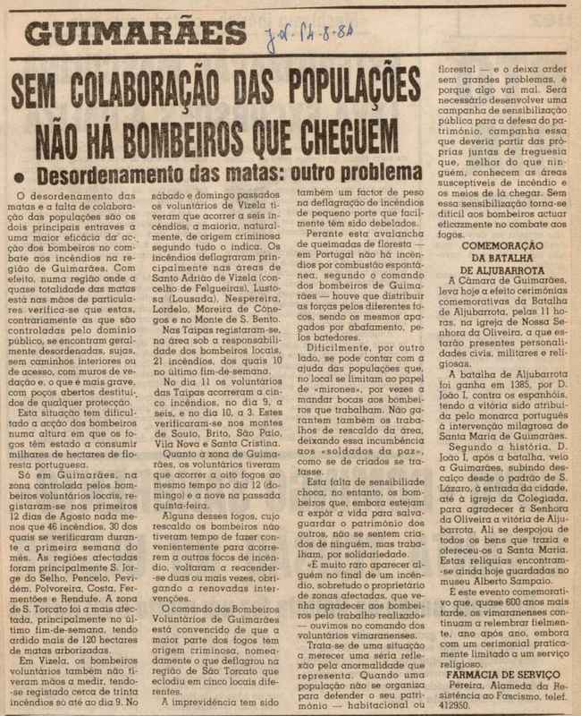 Jornal de Notícias -14/08/1984
