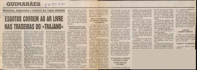 Jornal de Notícias -30/08/1984