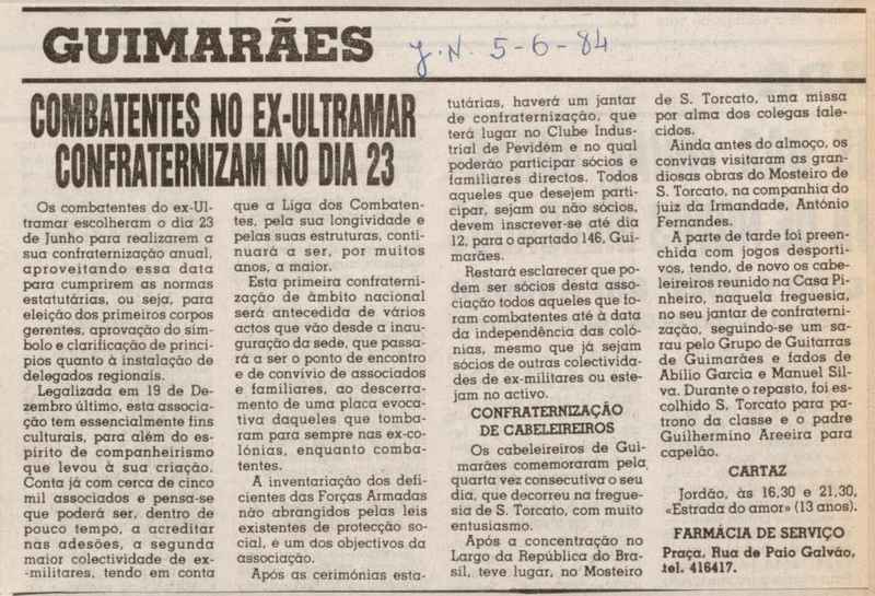 Jornal de Notícias -05/06/1984
